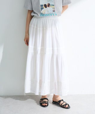 Green Parks Ｉ　裾レースティアードスカート White