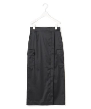 ICB 【洗える】 ハイマルチストレッチサテン スカート ブラック系