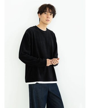 CRAFT STANDARD BOUTIQUE カットコールフェイクレーヤードプルオーバー Black