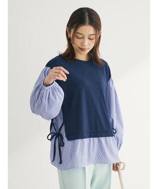 Green Parks 脇リボンドッキングプルオーバー Navy