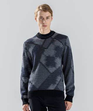 モロッカンブラインドジャガード　クルーネックニット