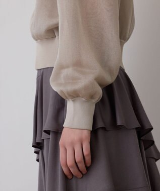 GRACE CONTINENTAL シアーニットパーカー ベージュ