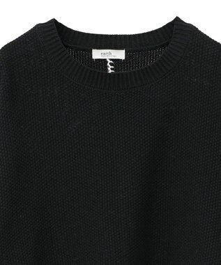 earth music&ecology 【洗濯機洗い可 / 選べる丈】アンチピリングC/A選べる丈配色ニット ブラック