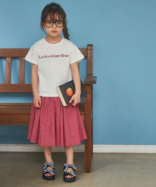 ANY KIDS オーガビッツカラーロゴTシャツ ホワイト×ロゴ(レッド)