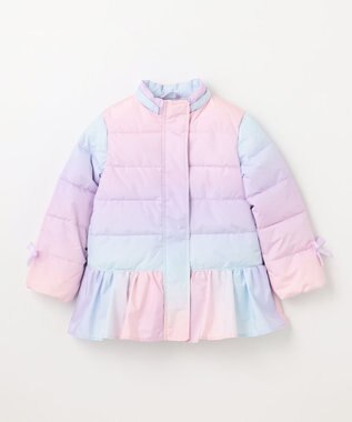 ANY KIDS 【洗濯機OK】中綿リボンコート レインボー