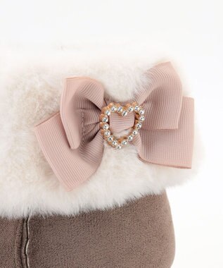 ANY KIDS リボンフェイクファーブーツ ブラウン