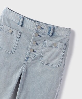 GRACE CONTINENTAL コーデュロイフレアパンツ ブルー