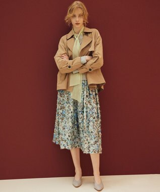 組曲 S タイプライターショート トレンチコート キャメル系