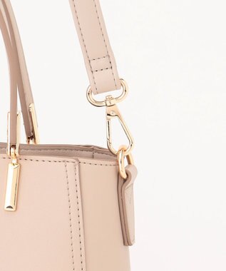 ANY SIS 【2WAY】スクエアミディトート バッグ ベージュ