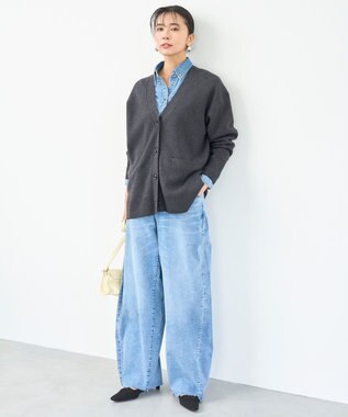 UNFILO 【UNFILO DENIM LIGHT】 クロップドシャツ ウォッシュブルー