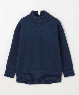 ANY ラムウールボトルネックプルオーバー ダークブルー