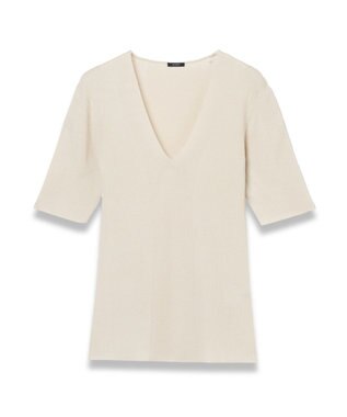 JOSEPH 【洗える】ファインリブメリノ　ショートスリーブニット Quail