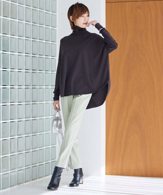 ICB L 【洗える】ウール2WAYストレッチ テーパードパンツ ヘイズグリーン系