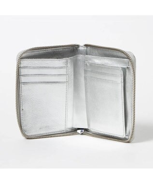 UNBILLION ペルケ perche / ドット型押しラウンドパームフィット財布 シルバー