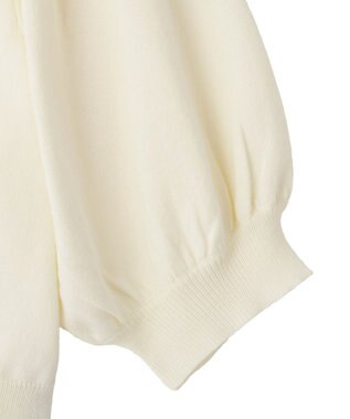Maison de FLEUR ローズニット半袖カーディガン Ivory