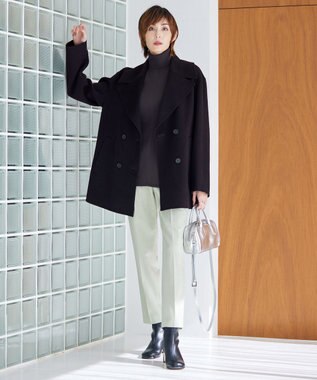 ICB L 【洗える】ウール2WAYストレッチ テーパードパンツ ヘイズグリーン系