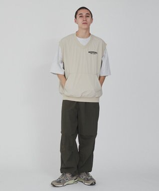 WEGO ナイロンVネックベスト ベージュ