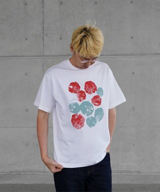 nitorito 【UNISEX】stone Tシャツ red×(whiteボディ)