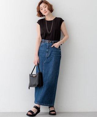 23区 【見上愛さん着用】オーバルバックル ベルト ブラック系