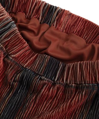 Green Parks 楊柳ベロアチェックＩラインスカート Red