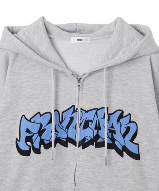 WEGO 【ユニセックス着用ITEM】ワッペンロゴZIPパーカー アッシュグレー