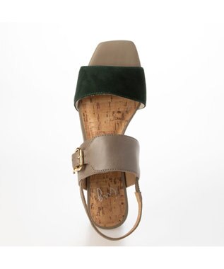 ing <ing>スクエアトゥバックベルトサンダル グレーコンビ