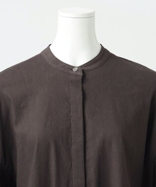 23区 S 【R(アール)】NALYA リネンヴィスストレッチ ボリュームスリーブワンピース ブラウン系