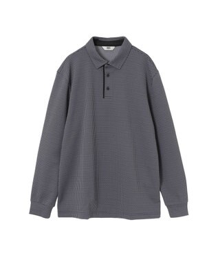 DAKS 【DAKS GOLF】 ジャガード長袖ニットポロ チャコール
