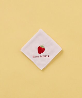 Maison de FLEUR いちご刺繍タオルハンカチ