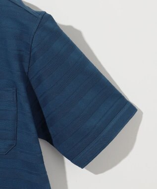 JOSEPH ABBOUD クールビズ【オーガニックコットン使用・日本素材】リンクスボーダー ポロシャツ ダルブルー系