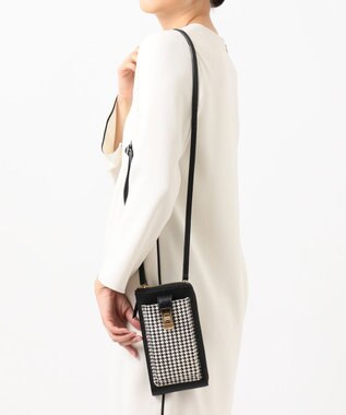 UNBILLION perche 牛革ハラコタイプ×ゴートモバイルウォレットショルダー ブラック