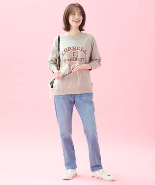 ANY カレッジコラボトレーナー エクリュ×レッド刺繡(CORNELL)