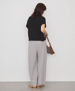 AMERICAN HOLIC フレンチスリーブリブニットポロ Black