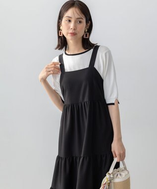 組曲 L 5分袖ニットＴシャツ アイボリー系