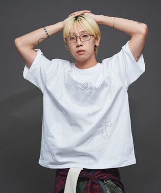 WEGO 【ユニセックス着用ITEM】ラインストーングラフィックT（SS） ホワイト