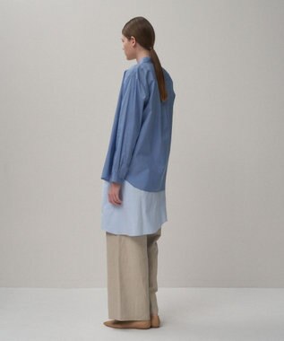 ATON COTTON SILK | スタンダードシャツ SAX