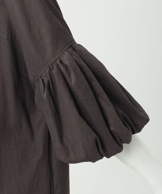 23区 【R(アール)】NALYA リネンヴィスストレッチ ボリュームスリーブワンピース ブラウン系