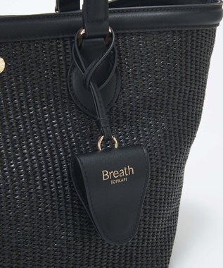 TOPKAPI 【Breath TOPKAPI】サングラスホルダー付き レザーコンビ カゴバッグ L ブラック