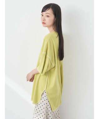 earth music&ecology 配色ステッチチュニックＴ Yellow