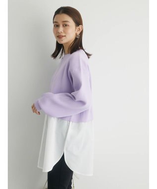 Green Parks リブニットドッキングチュニック Lavender