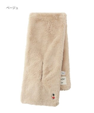 MOONBAT MACKINTOSH PHILOSOPHY バッキンガムベア付きフェイクファーマフラー ベージュ