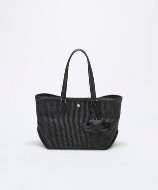 TOPKAPI 【Breath TOPKAPI】サングラスホルダー付き レザーコンビ カゴバッグ L ブラック