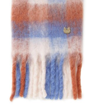 MOONBAT PAUL&JOE ACCESSOIRES(ポール&ジョー) ボリュームマフラー ブロックチェック ブラウン