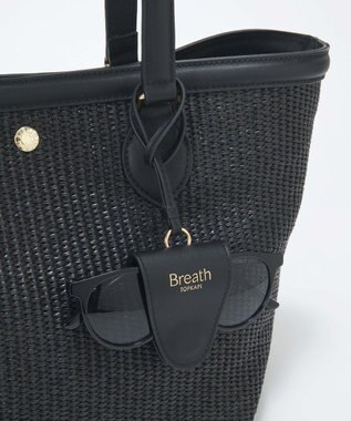 TOPKAPI 【Breath TOPKAPI】サングラスホルダー付き レザーコンビ カゴバッグ L ブラック