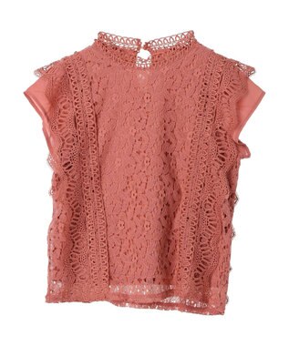 Green Parks ・Ｐｅｔｉｔ　Ｆｌｅｕｒ　フレンチレーシ－ブラウス Pink