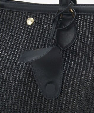 TOPKAPI 【Breath TOPKAPI】サングラスホルダー付き レザーコンビ カゴバッグ L ブラック