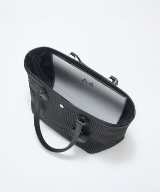 TOPKAPI 【Breath TOPKAPI】サングラスホルダー付き レザーコンビ カゴバッグ L ブラック