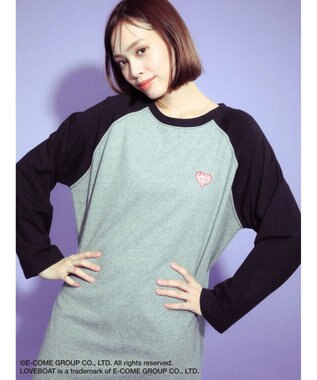 Green Parks ■別注　ＬＯＶＥ　ＢＯＡＴ　ラグランワンピース Gray