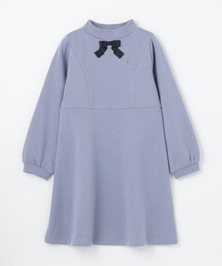 組曲 KIDS 【150-160cm】リボンタイ ワンピース ダスティブルー系