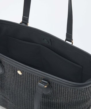 TOPKAPI 【Breath TOPKAPI】サングラスホルダー付き レザーコンビ カゴバッグ L ブラック